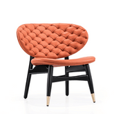 Baxter 北歐風實木皮革特色休閒椅